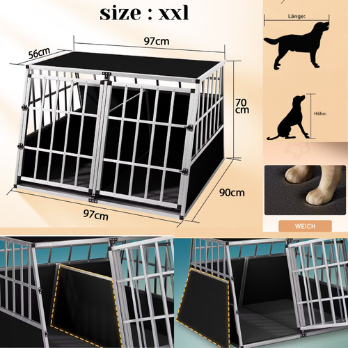 Dog car boot crate - boot, aluminium