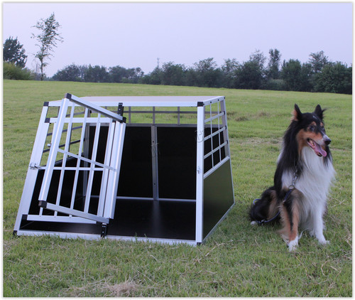Double dog crate aluminium - double,