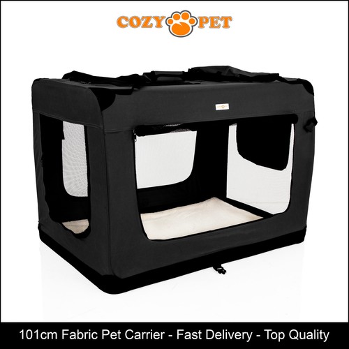 Fabric dog crate - crate, black