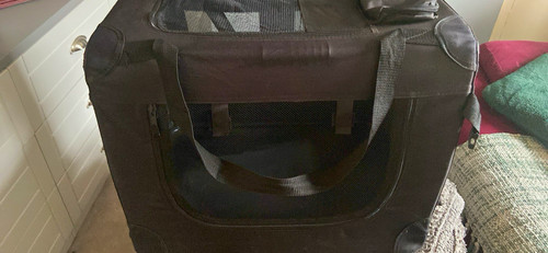 Black soft sided dog travel - soft-sided,