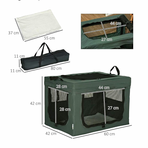 Foldable soft sided dog travel - foldable, soft-sided