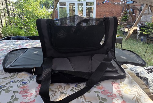 Black soft sided foldable dog - soft-sided,