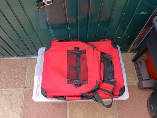 Red black fabric soft sided - &,